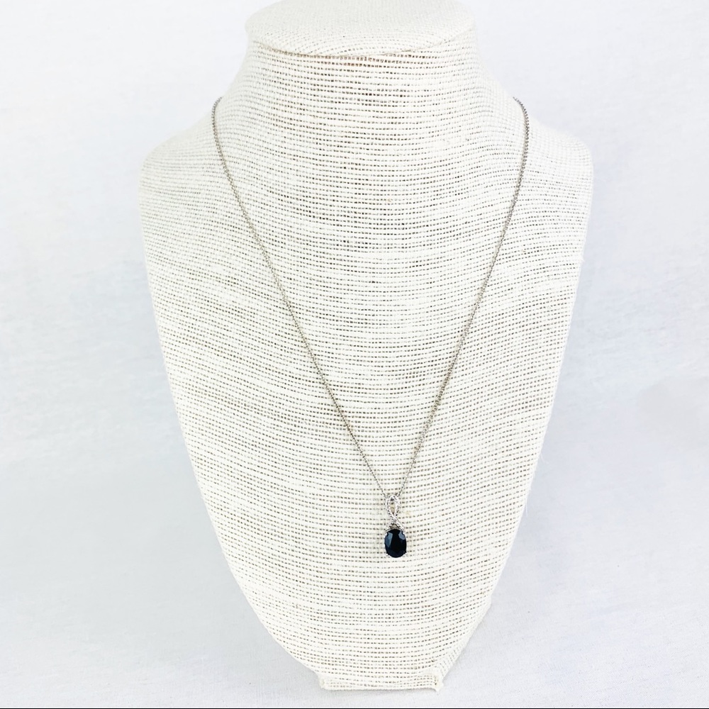 Onyx Stone and Sparkle Necklace